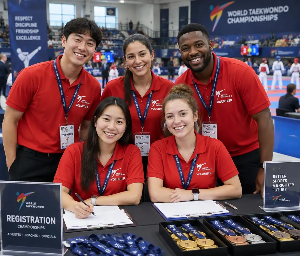 The volunteer team at the registration desk